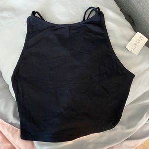 Forever 21 black crop top w/ cut up back